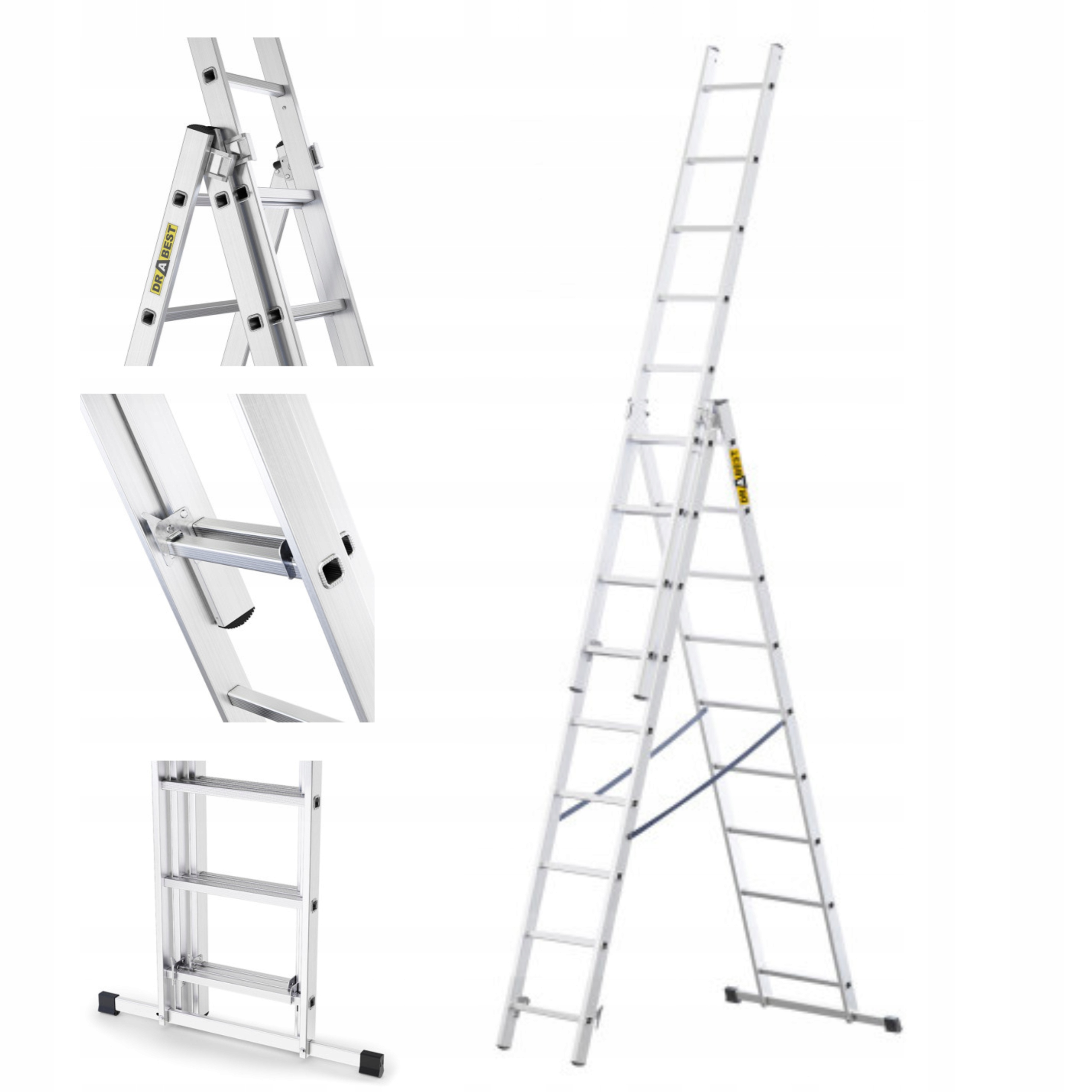 

Drabina aluminiowa 3x9 domowa 150kg Drabest Polska