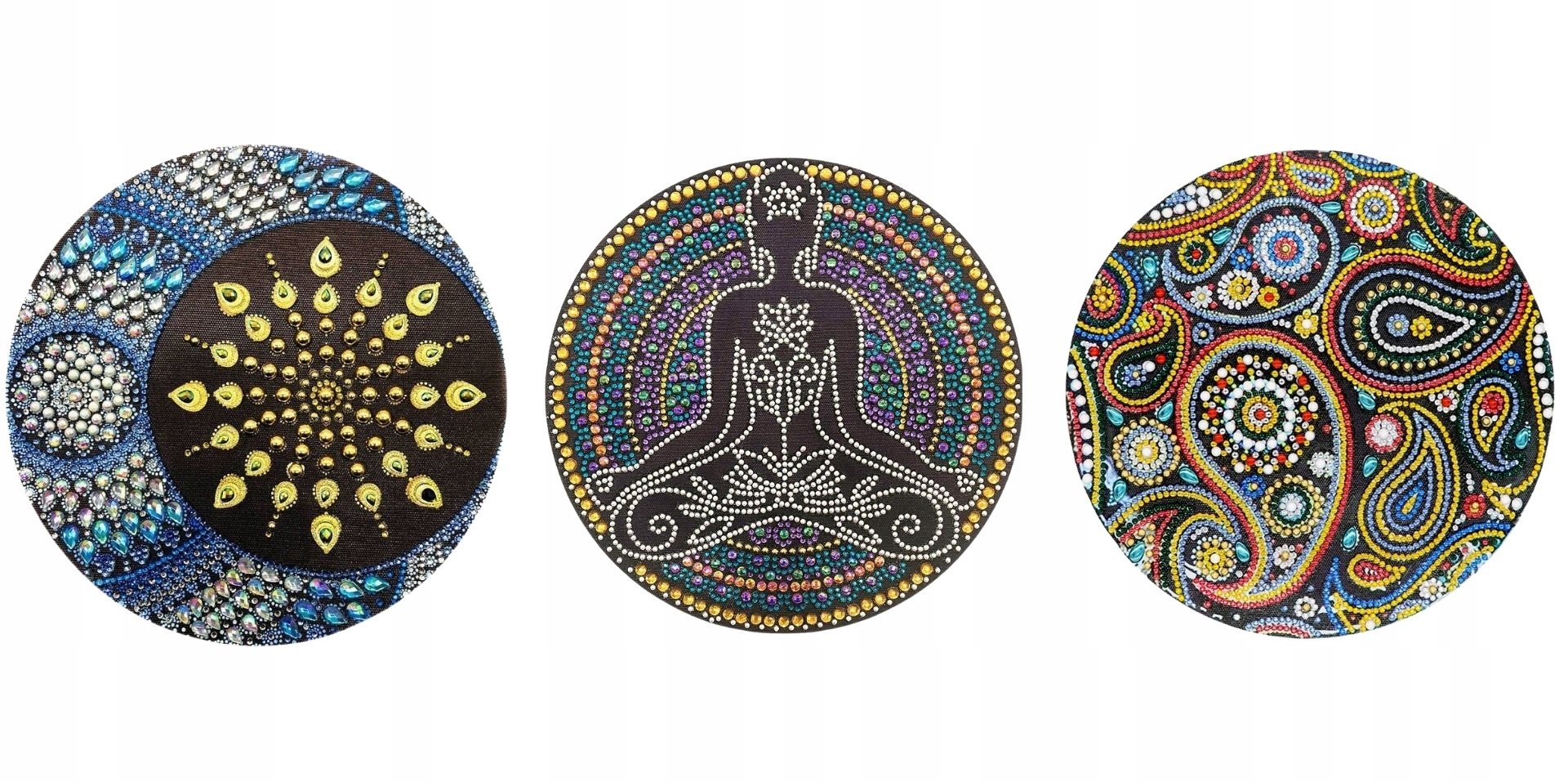 Sada 3 Kusů Výšivka Diamantová Mozaika 30x30cm Sada 5D Korálky Speciální