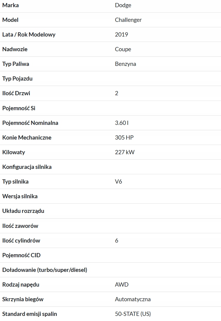 DODGE CHALLENGER LIFT 15- OBUDOWA PODSTAWA AKUMULATORA OSŁONA 68194679AB Wersja Amerykańska
