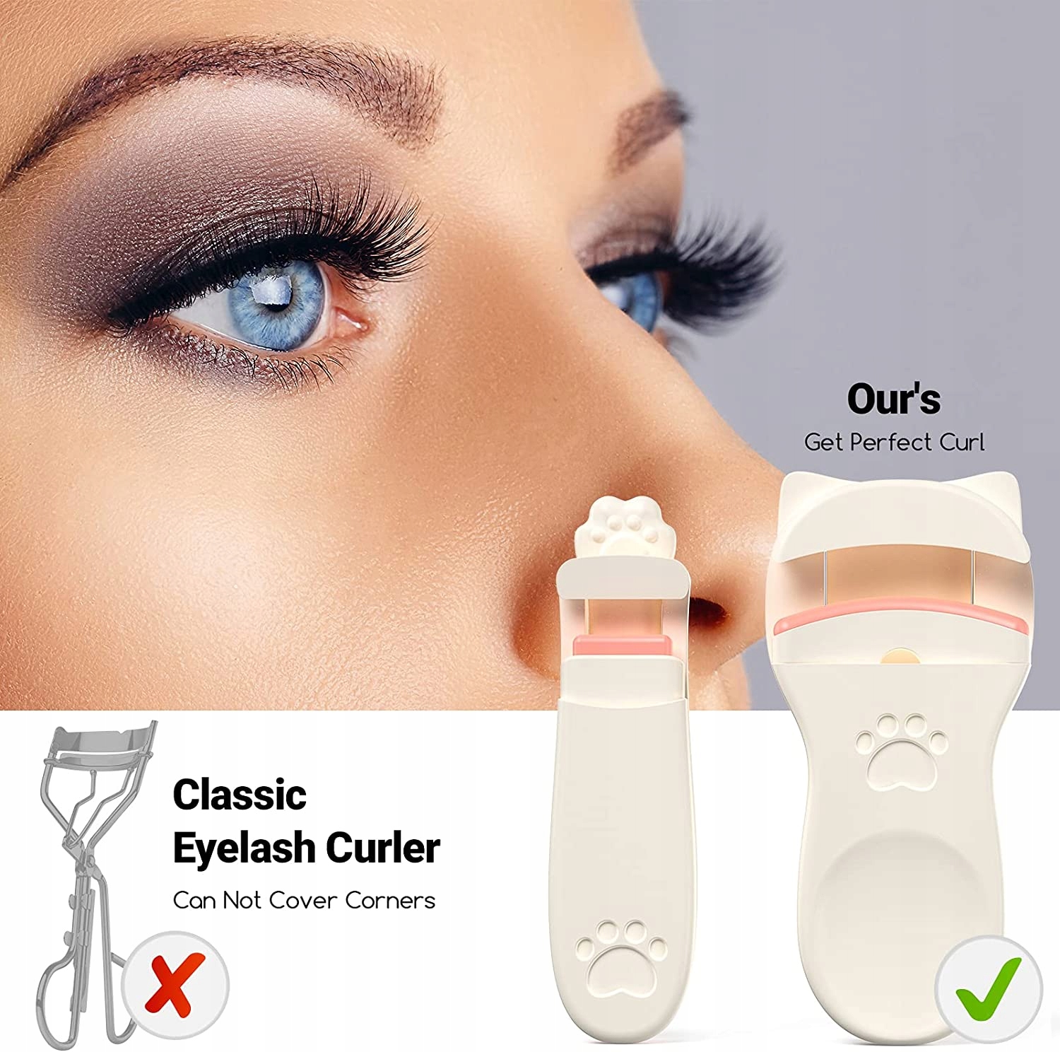 ZALOTKA DO RZĘS MINI PODRĘCZNA ZESTAW 2 RÓŻNE SZT PREMIUM Kolor dominujący ecru