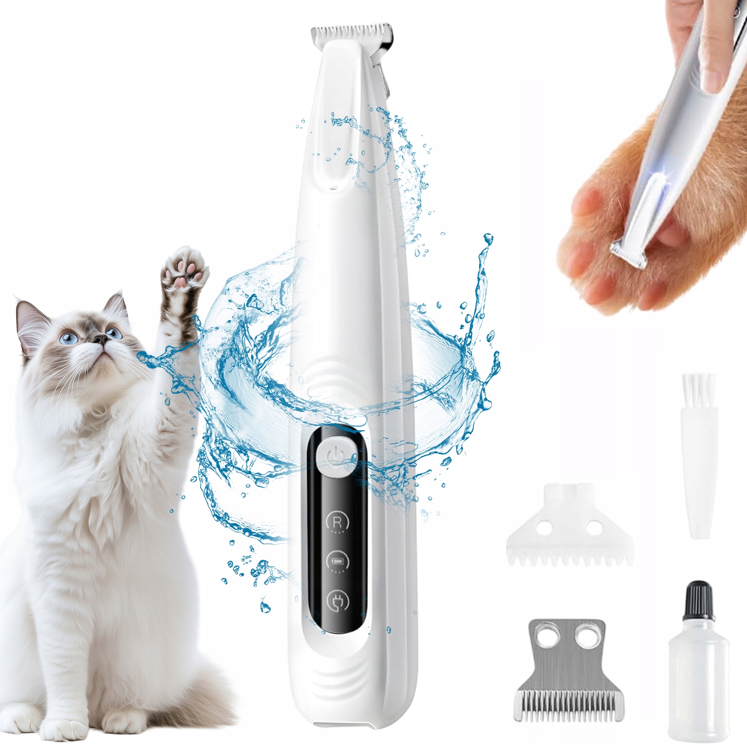 Elektrický strojek na srst Psů Zastřihovač Vodotěsné Led světlo Tichý