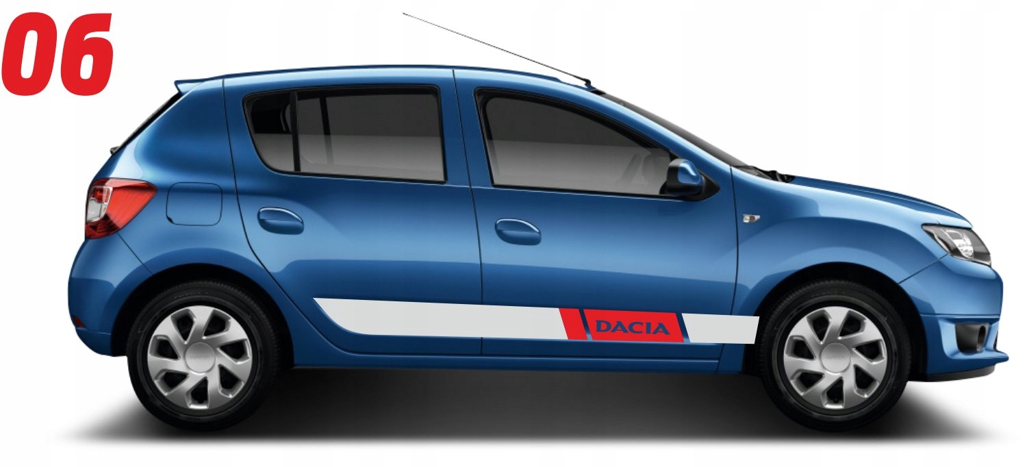 Samolepky Dacia Sandero boční pruhy Fólie Dlouholetá 06