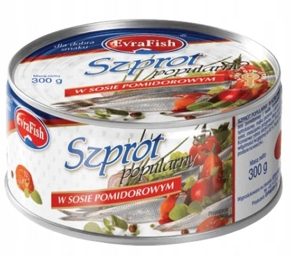 12 Sztuk Evra Szprot W Pomidorach 300G