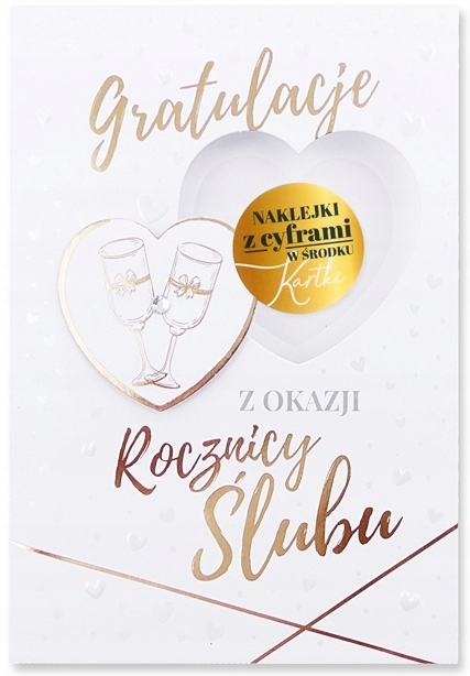 

Elegancka Kartka na 30 35 40 45 50 Rocznicę Ślubu!