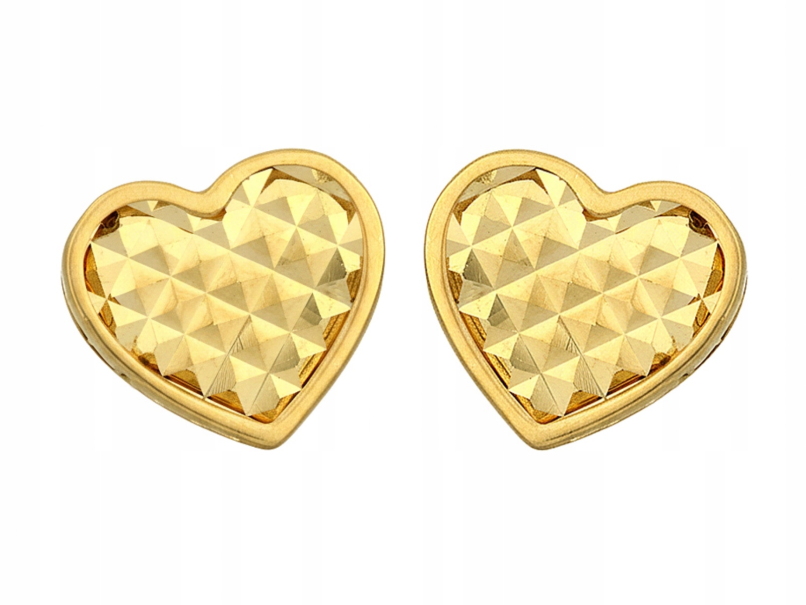 Náušnice Zlaté Ženské 585 zdobené srdíčky, zapínání kolíkem, ideální pro ni