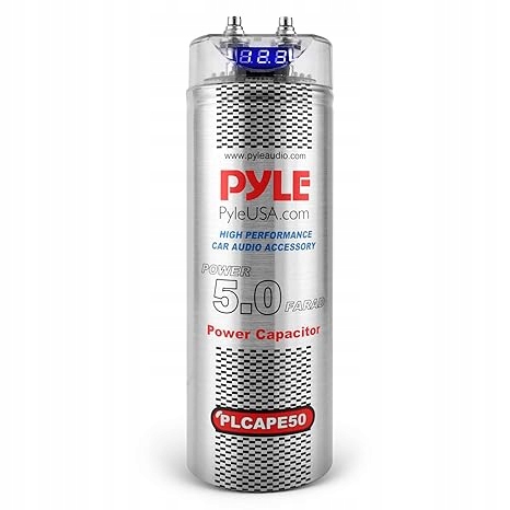 Automobilový Výkonový Kondenzátor S Pyle Modrým Digitálním Displejem