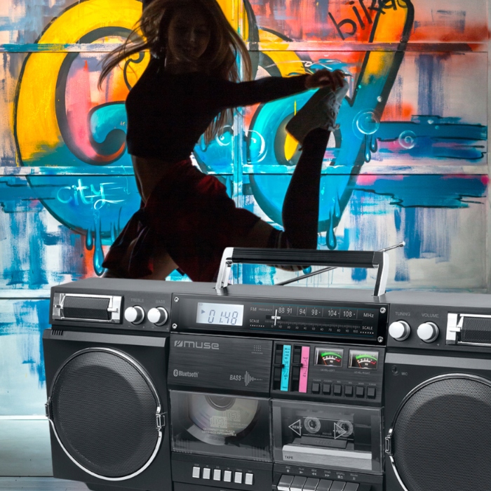 BOOMBOX RADIO KASETOWE AUX IN BLUETOOTH MAGNETOFON MUSE M-380 GB GHETTO Komunikacja Bluetooth