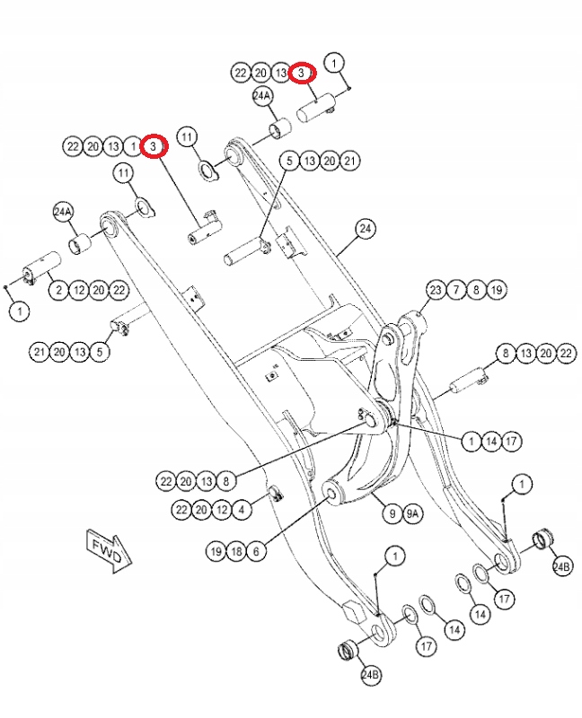 2425594 - Штифт зарядное устройство CAT 906H 907H 908H 50X170