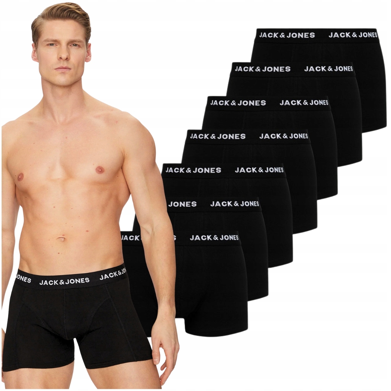Jack&Jones elastyczne bawełniane miękkie bokserki męskie majtki 7 sztuk XL