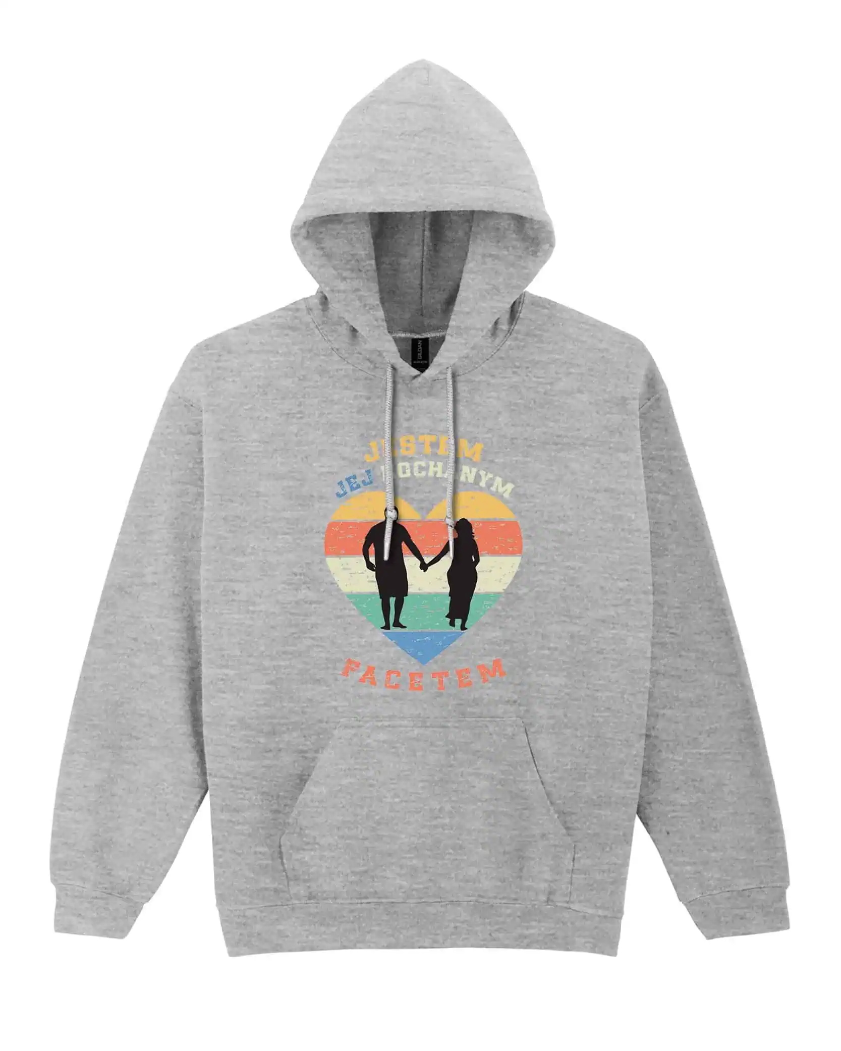 Mikina s kapucí Den kluka Milovaný chlap Dárek Šedá XXL