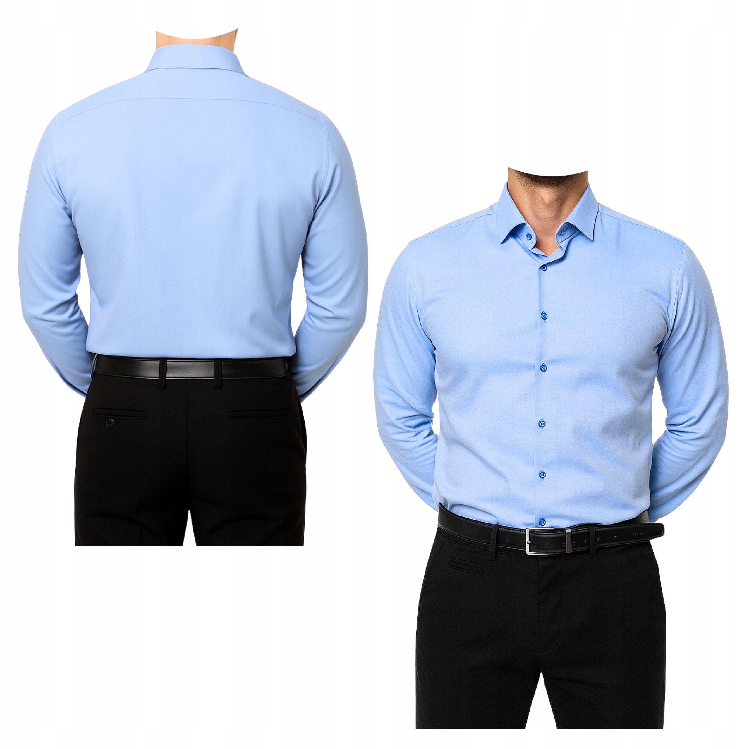 Koszula Męska Niebieska Błękitna Gładka Slim Fit Xs 35/36 Espada