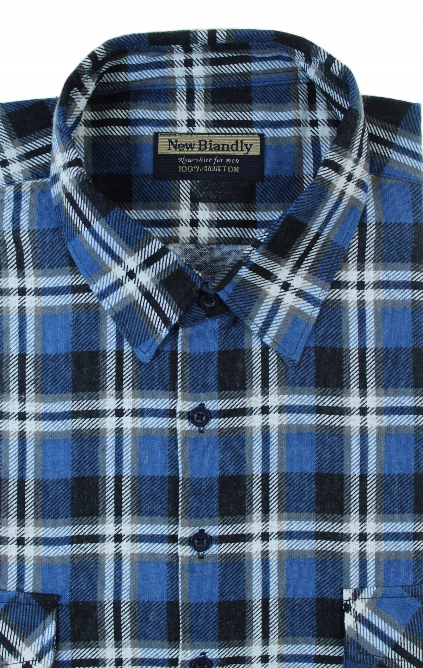 Duża Koszula Flanelowa Męska W Kratę Dwie Kieszenie Flanela 3XL F163