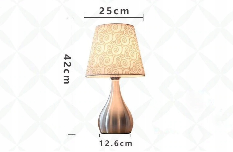 Lampka nocna stołowa dotykowa z abażurem LED