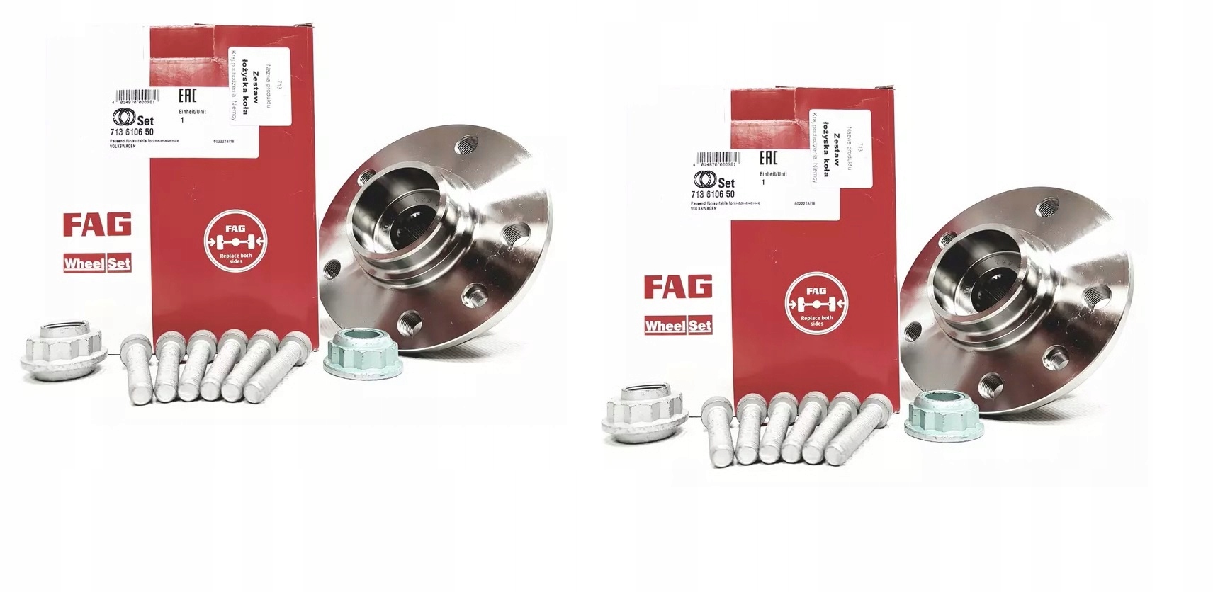 2× Шаффлер FAG 713 6106 50 Комплект підшипників колеса