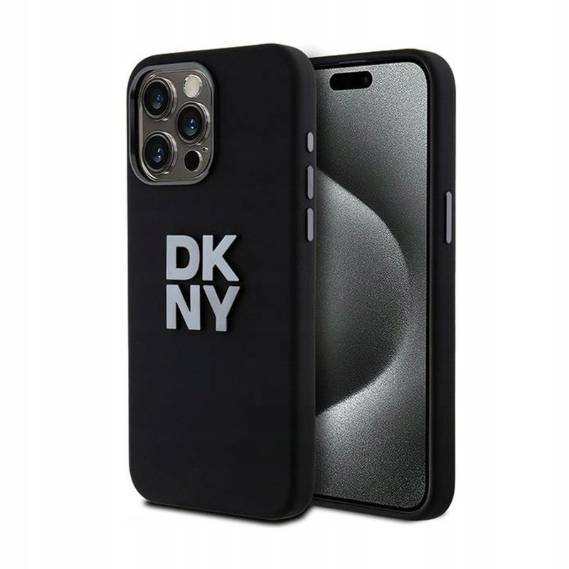 Dkny Liquid Silicone Metal Logo Pouzdro pro iPhone 15 Pro Max (černé)