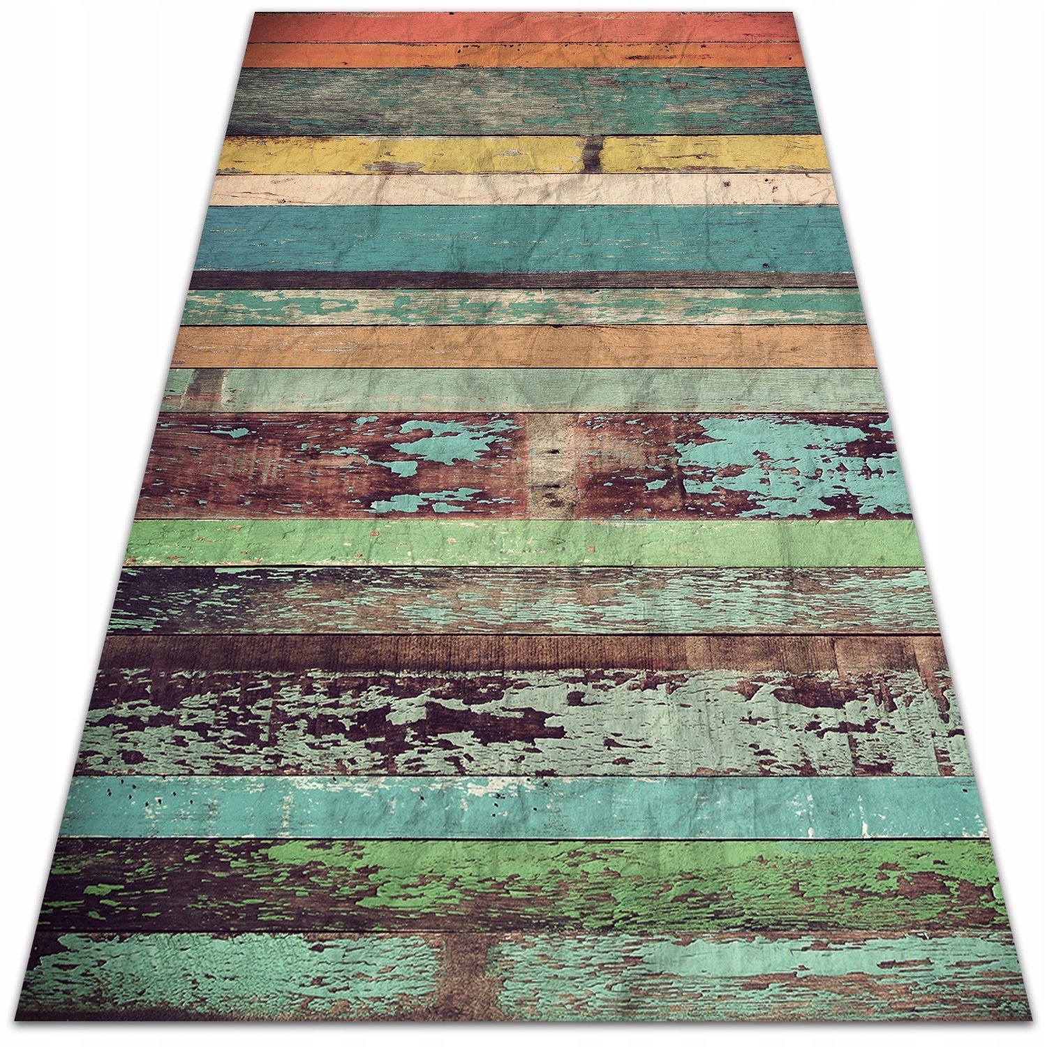 

Zewnętrzny dywan z winylu Kolorowe deski 100x150cm