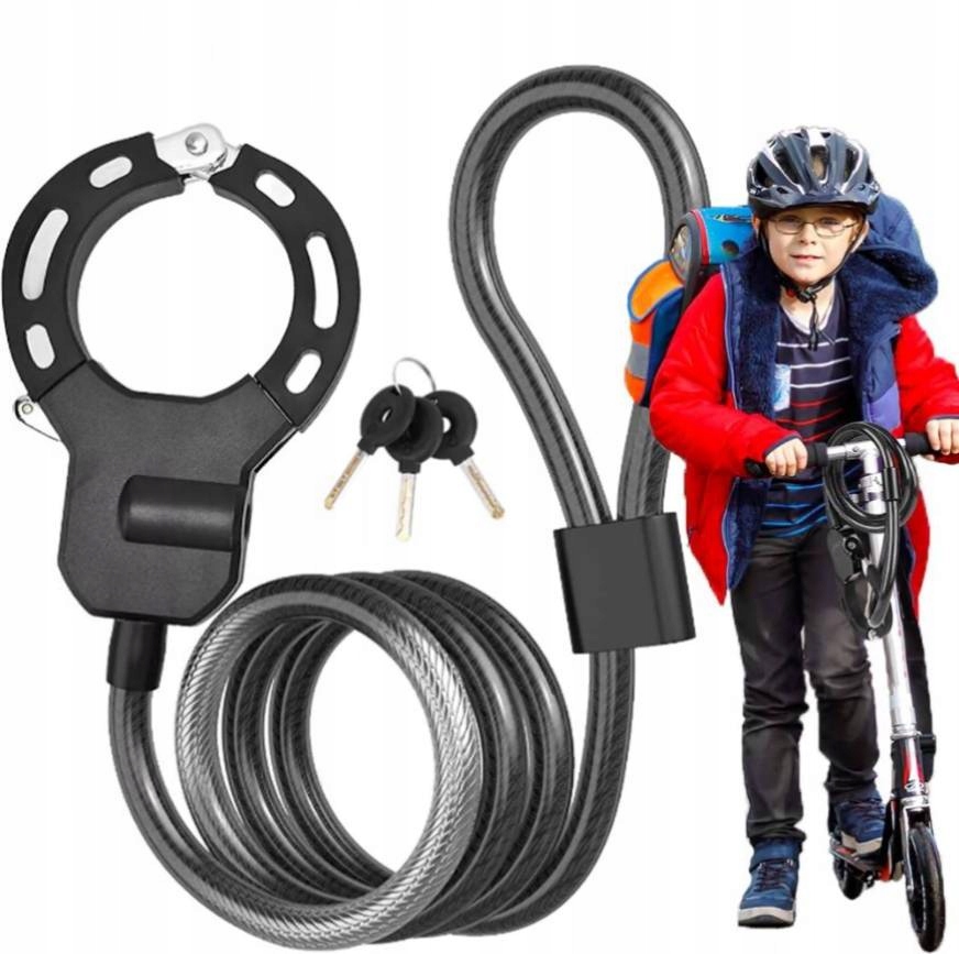 Zapięcie kajdankowe do hulajnogi elektrycznej Specjalny stalowy zamek 125cm