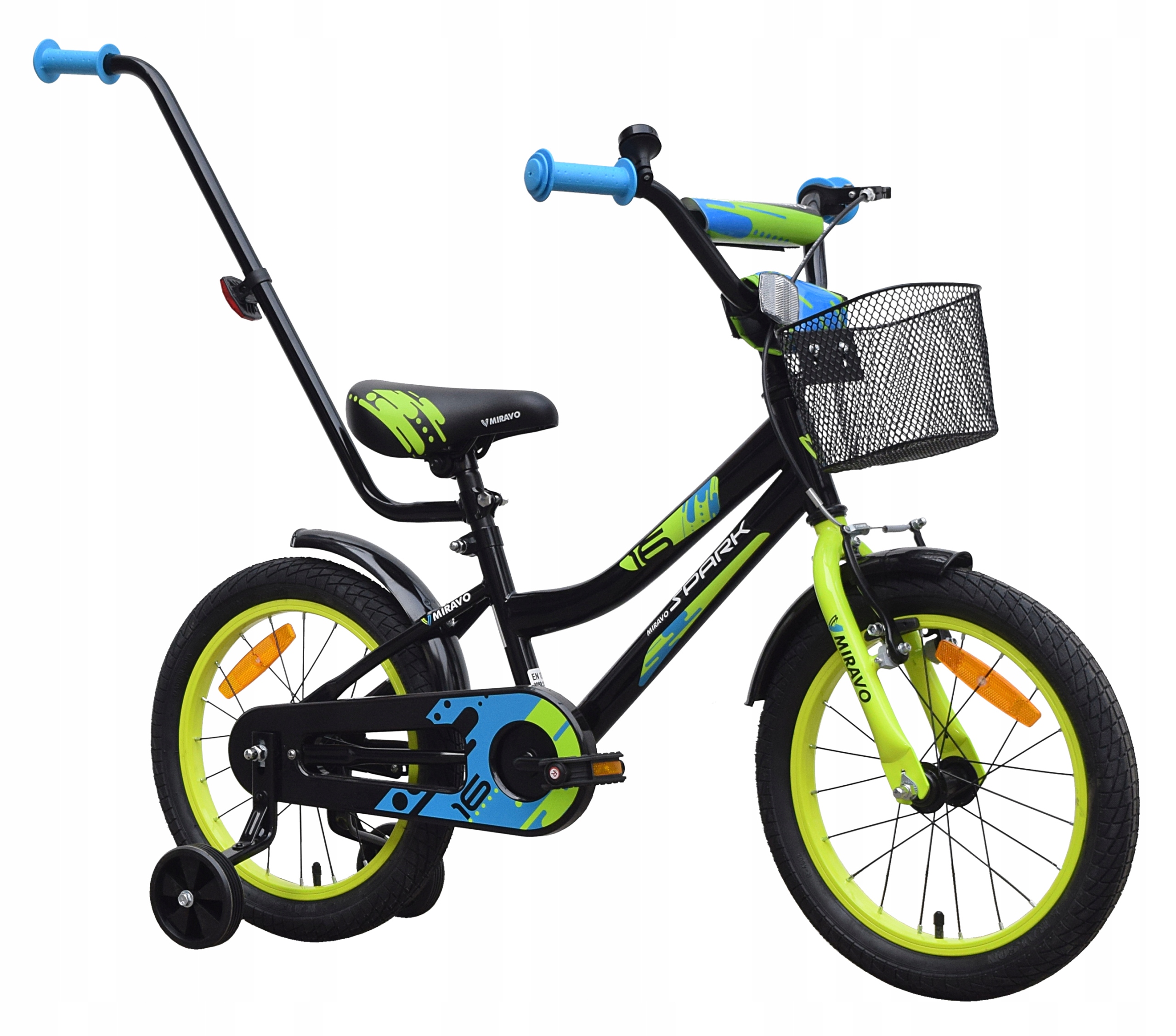 Rowerek Dziecięcy 16 Cali Miravo Rower Dla Chłopca Koszyk Prowadnik