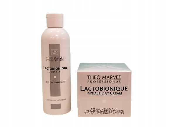 Theo Marvee Zestaw z Kwasem Laktobionowym Dzień 6% 50ml Żel 200ml