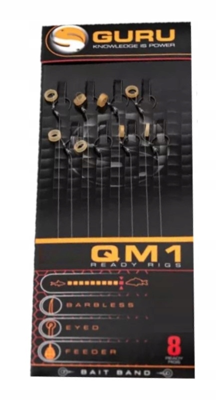 Przypony Z Gumką Qm1 Rig 10cm 0,19mm Hak 14 Guru