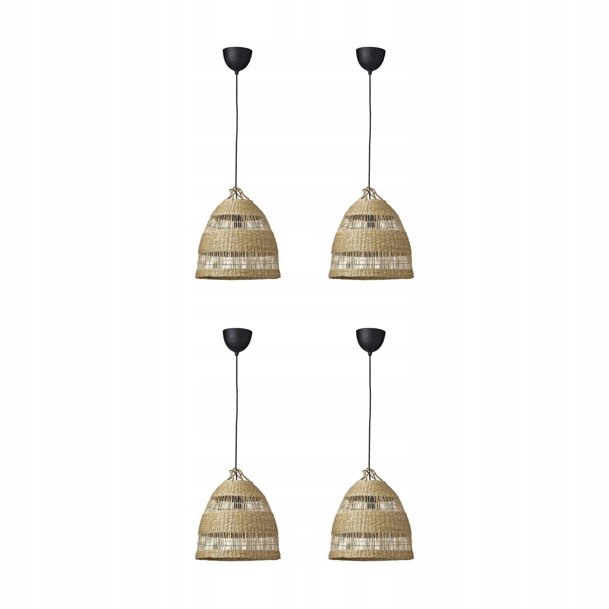 4 ks Torared Havsdjup Závěsná lampa ručně vyrobená ostřice/černá