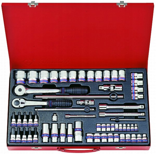 ZESTAW NASADEK 1/4+3/8+1/2 62cz 12-kąt. 4-32mm