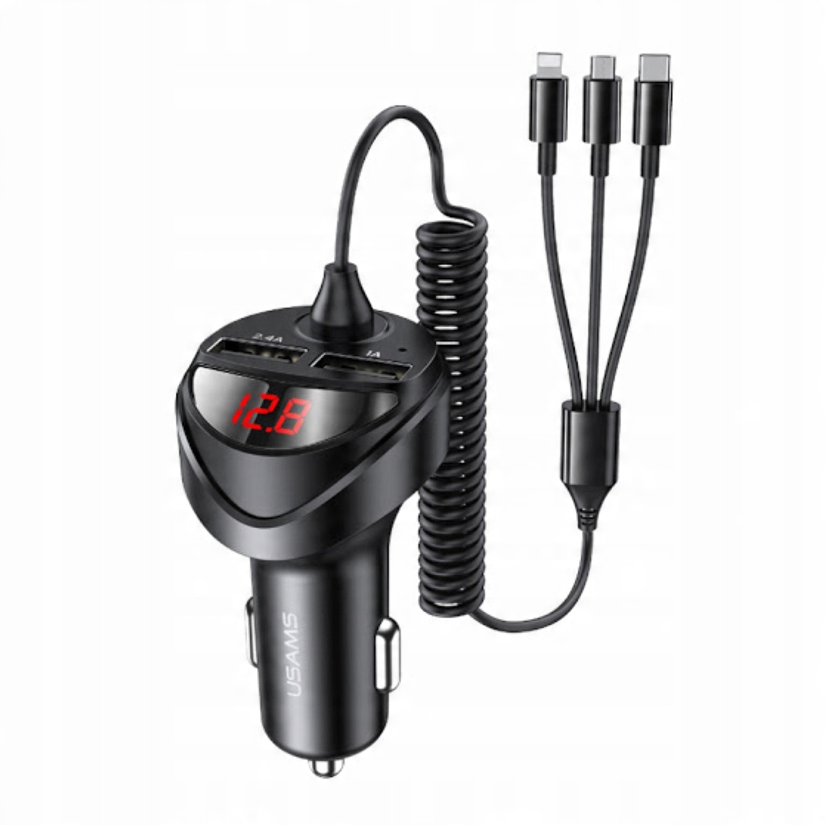 

Ładowarka Samochodowa Usams CC119 3.4A Kabel 3W1