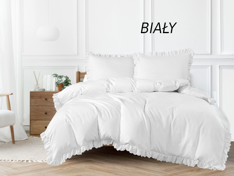 KOMPLET POŚCIELI Z FALBANĄ 200X220 GŁADKA POŚCIEL BAWEŁNIANA Z FALBANKĄ Marka RoomTime