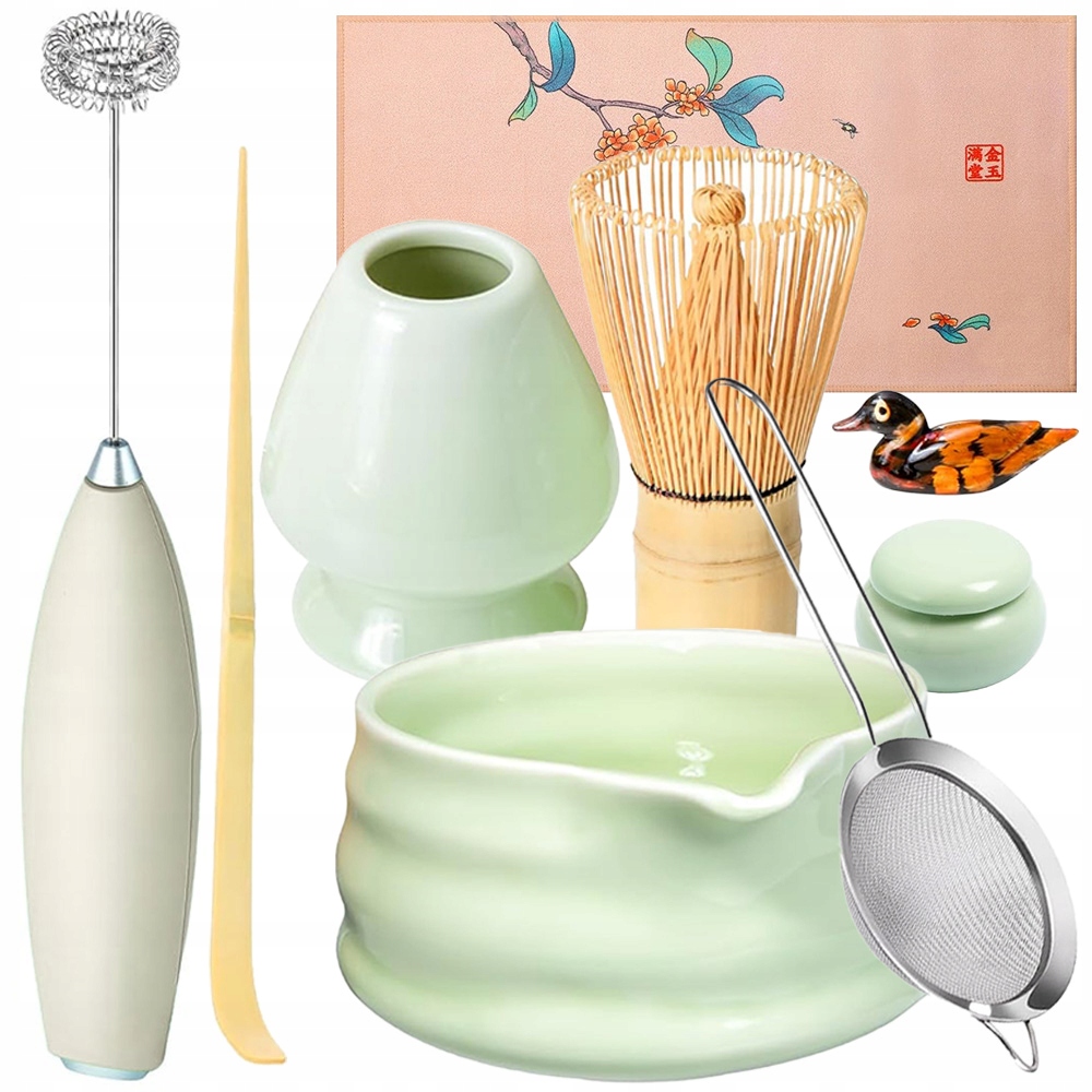 Levně Sada Na Matchu Japonský Styl 9DÍLNÁ S Pěchovadlem Na Vejce, Odtok Čaje