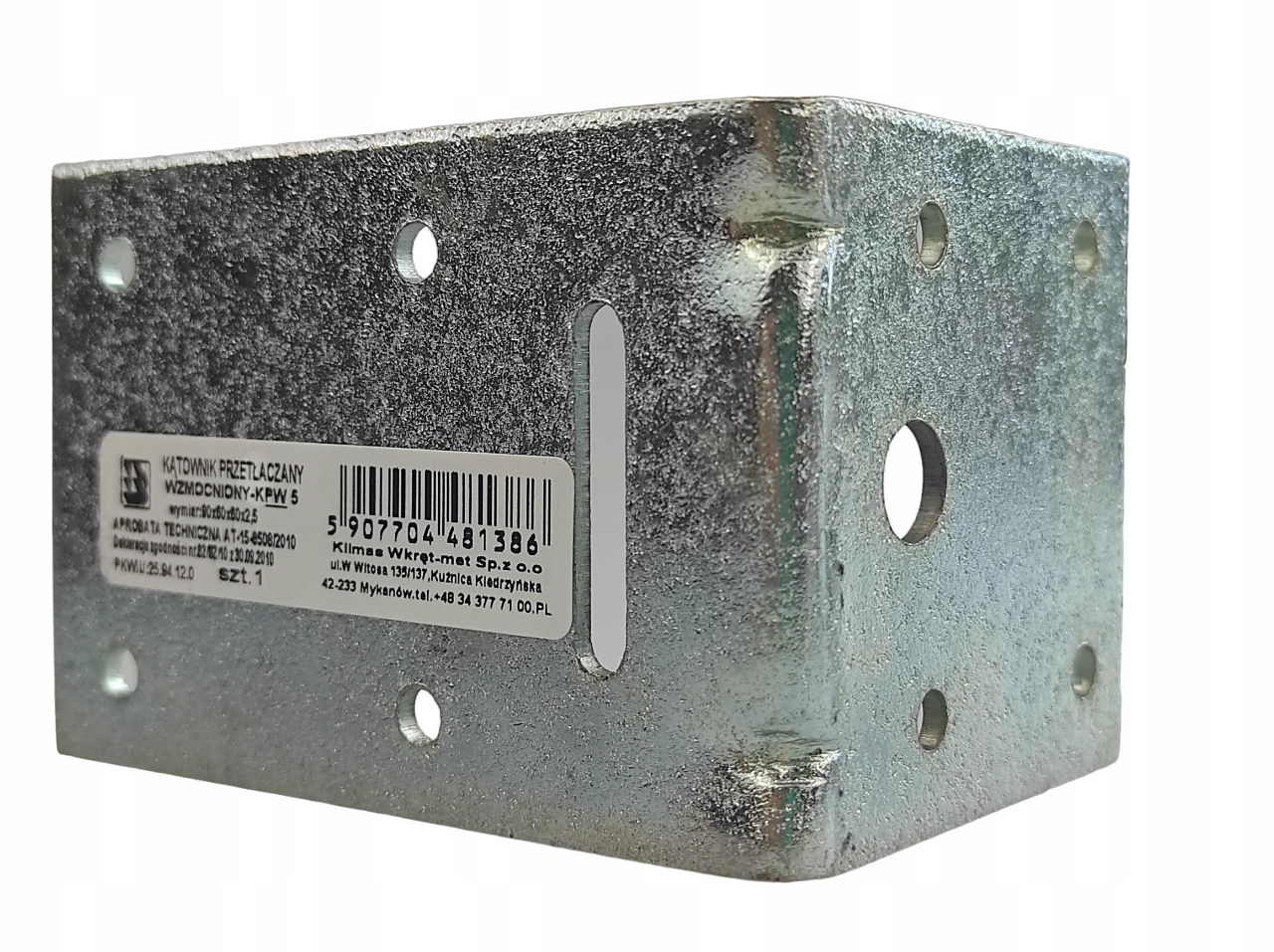 WKRĘT-MET KĄTOWNIK WZMACNIANY 90X60X60MM 2,5MM