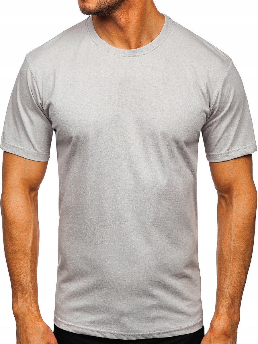 

T-shirt Męski Gładki Szary 192397 Rozmiar_s