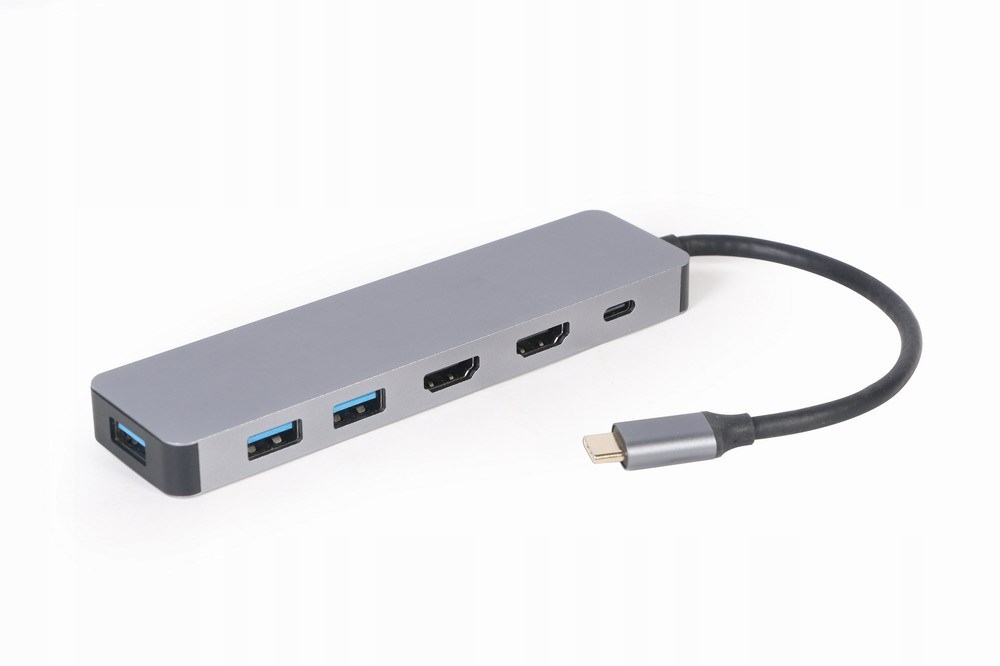 Gembird Multi Adapter Usb Typ-c 3W1 Srebrny Hub Usb, Hdmi, Pd (100W)