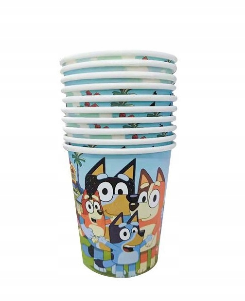 Bluey Bingo KUBECZKI URODZINY 10 szt. GRATIS