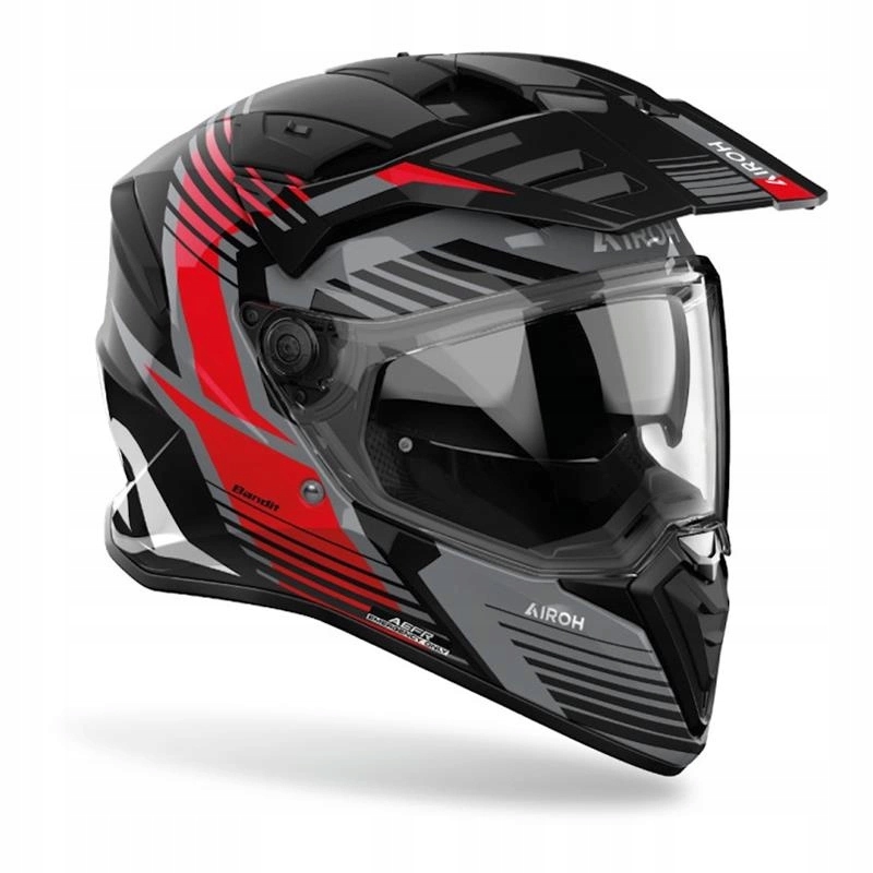 Motocyklová prilba Airoh Bandit Spicy Red Gloss červená šedá čierna Darčeky