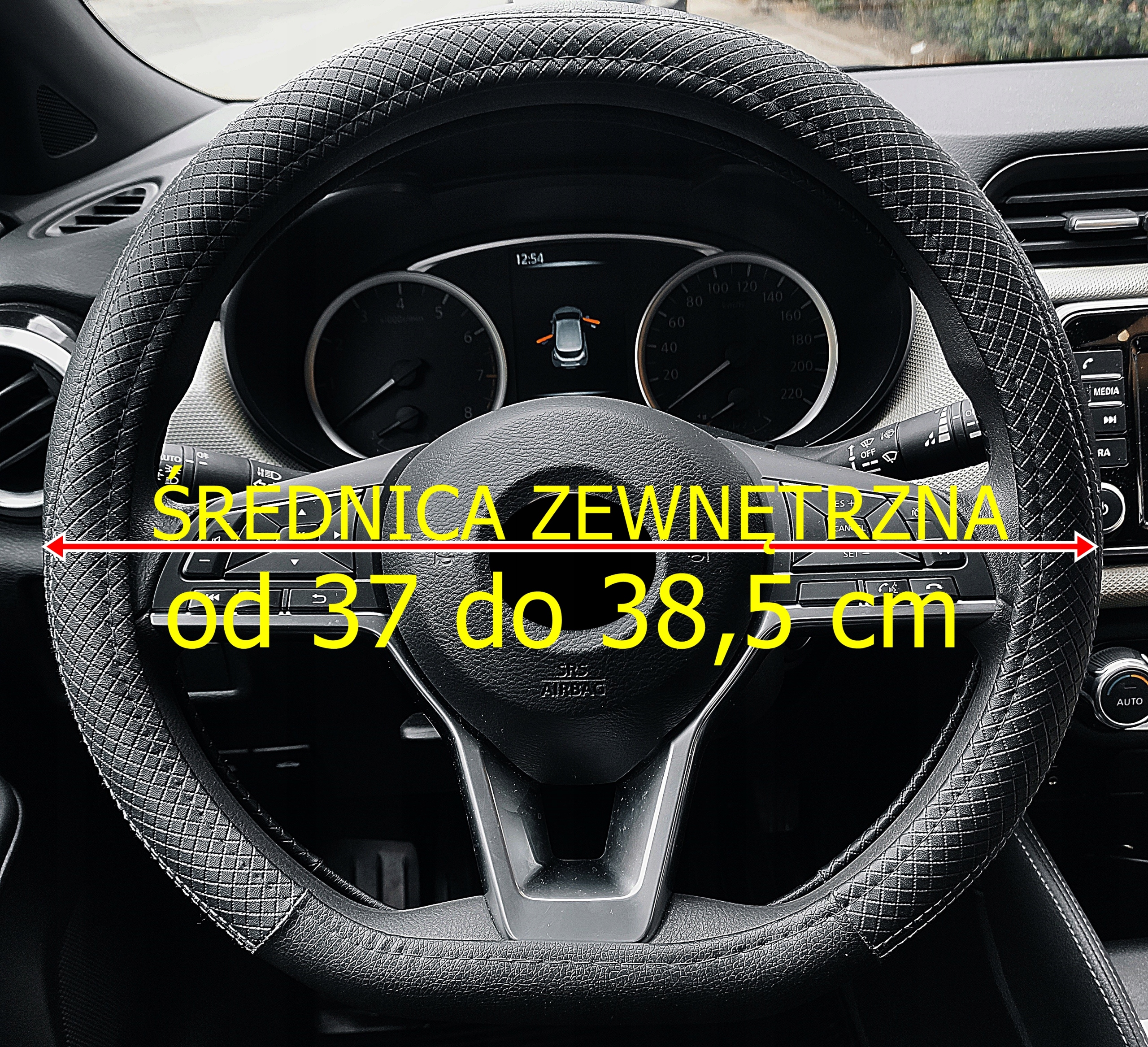 Pokrowiec na kierownice PŁASKI DÓŁ skóra nakładka ŚCIĘTA Sportowa Stan opakowania oryginalne