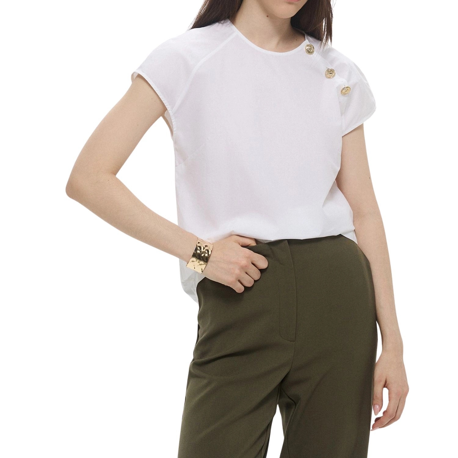 Dámská halenka Trussardi bílá elegantní, volná, módní, z bavlny vel. It 40 S