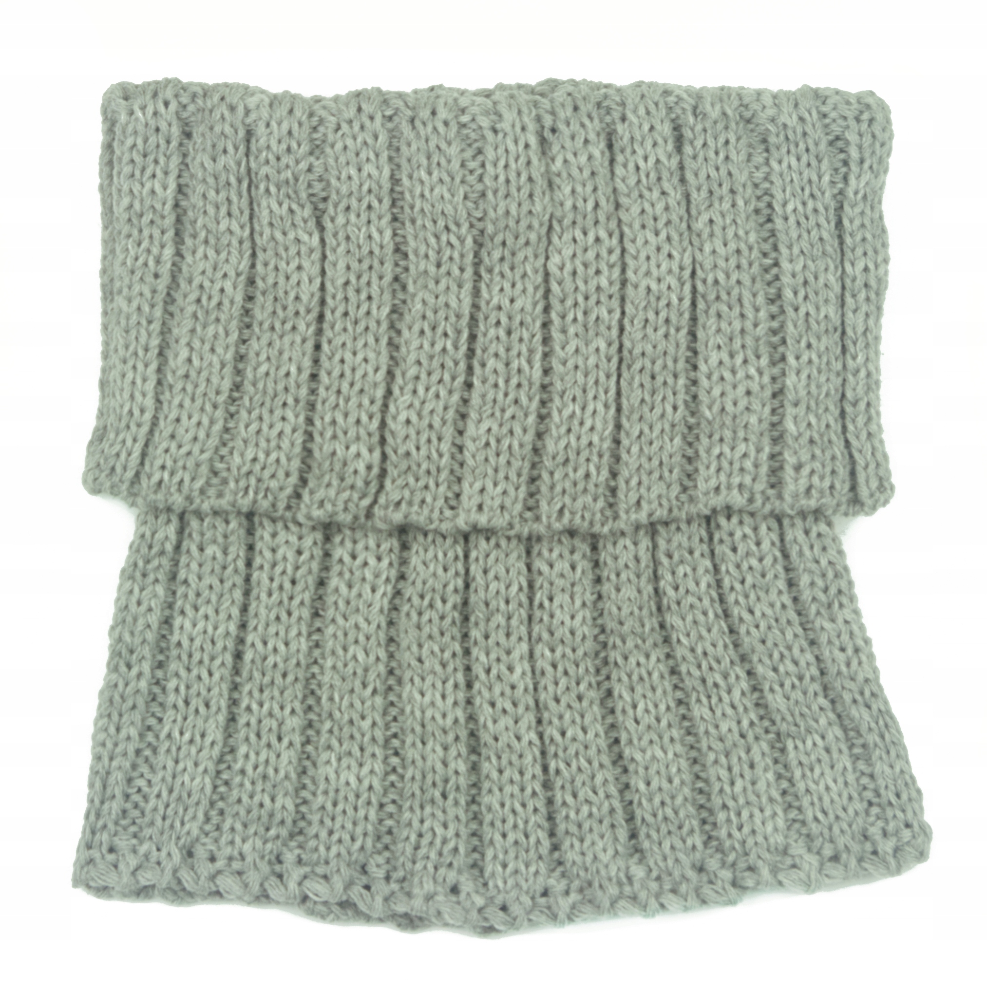 Polski KOMIN szalik GOLF prążkowany - jasno szary