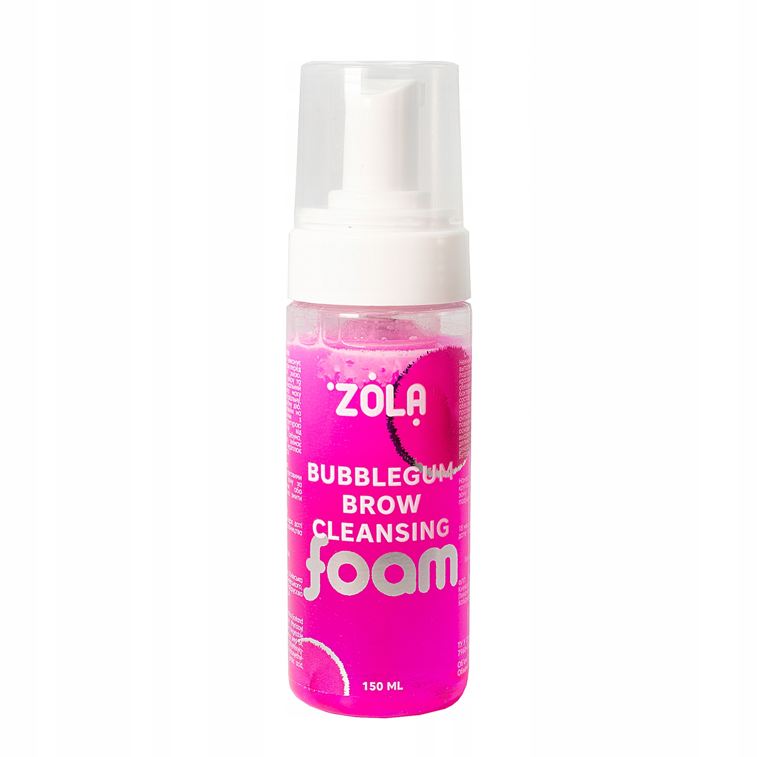 Zola Růžová čistící pěna na obočí Bubble Gum 150 ml