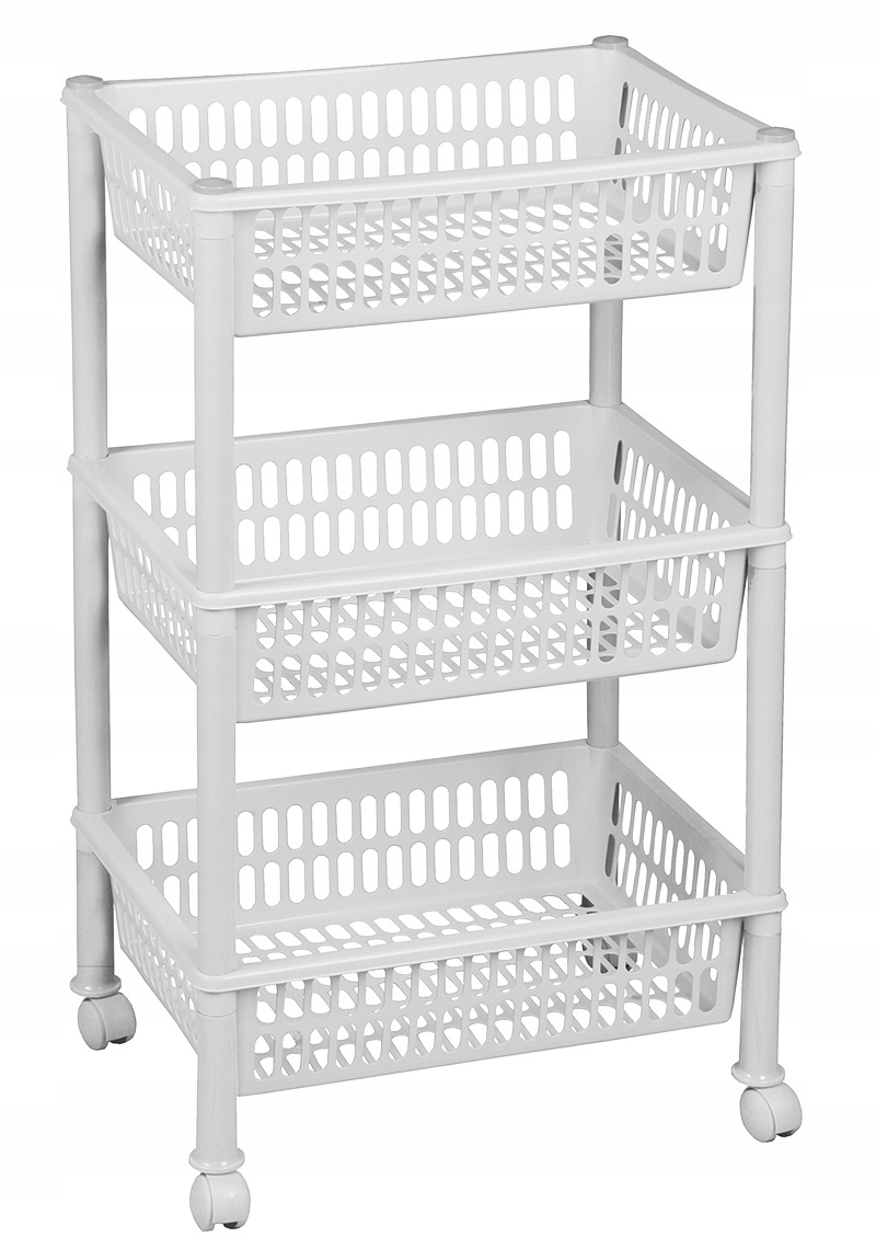 

Regał, stojak do łazienki Plast Team biały Trolley