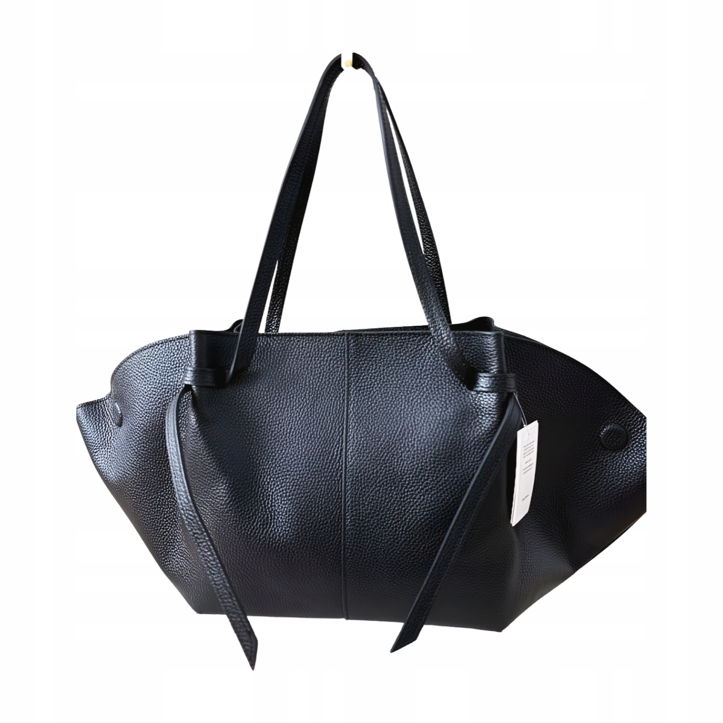 Laura Biaggi kožená shopper taška, černá