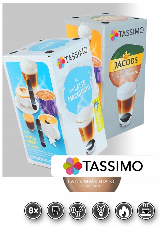 Капсулы Tassimo Jacobs LATTE MACCHIATO CLASSICO 8 Brand Tassimo