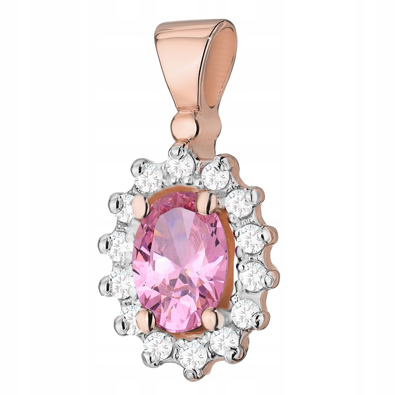 Zlatý Přívěsek Přívěsek pr. 585 Markýza s topzem 0,50ct a brilianty 14k