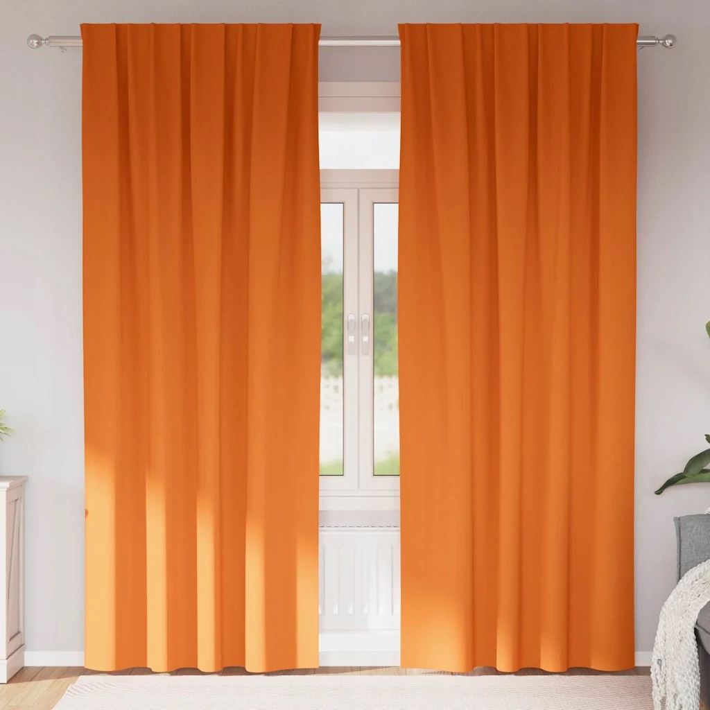 vidaXL Závěsy na zatemnění s kroužky 2 pcs Jasně oranžová 260 x 140 cm