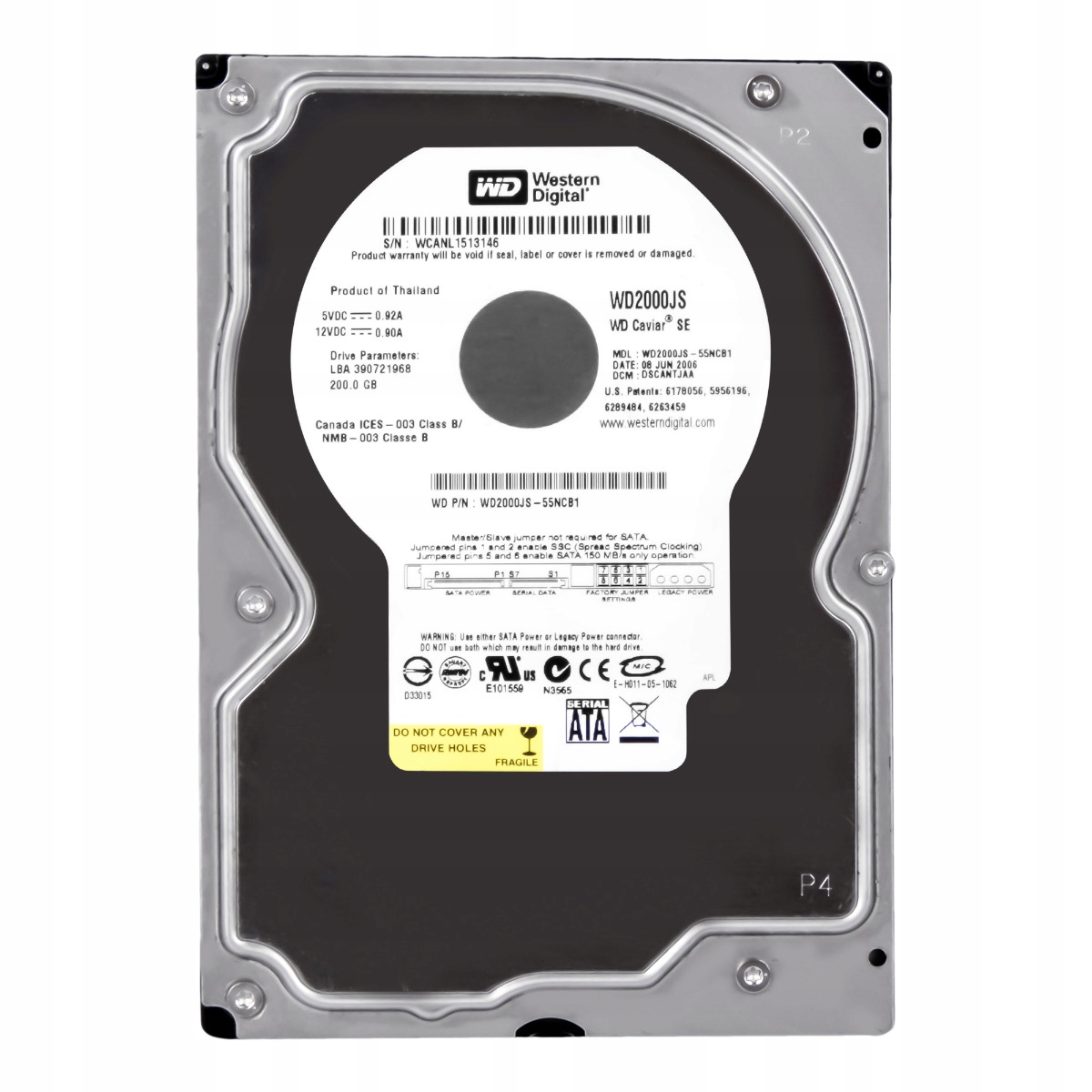 Wd Caviar Se 200GB 7.2K 8MB Sata II 3.5'' WD2000JS
