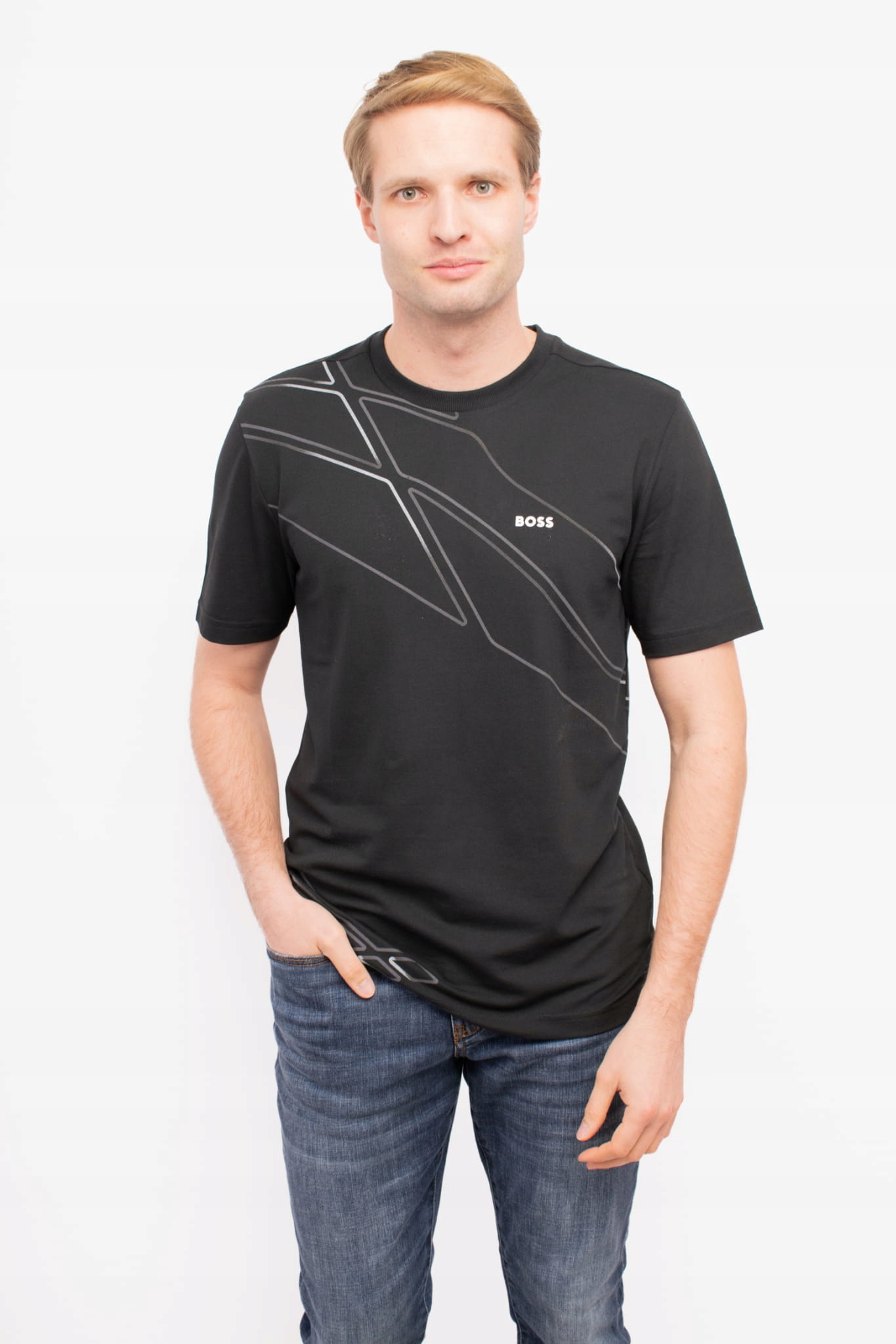 Pánské tričko Boss 50513011 černé Xs