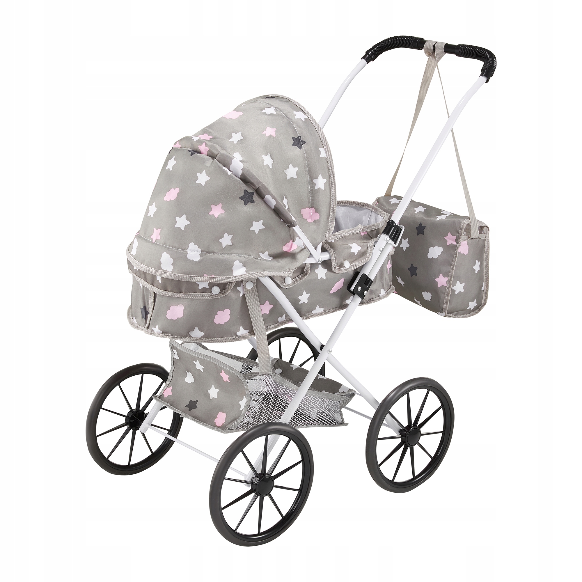 Wózek dla lalek głęboki gondola składany gumowe koła duży lekki Seria Joy