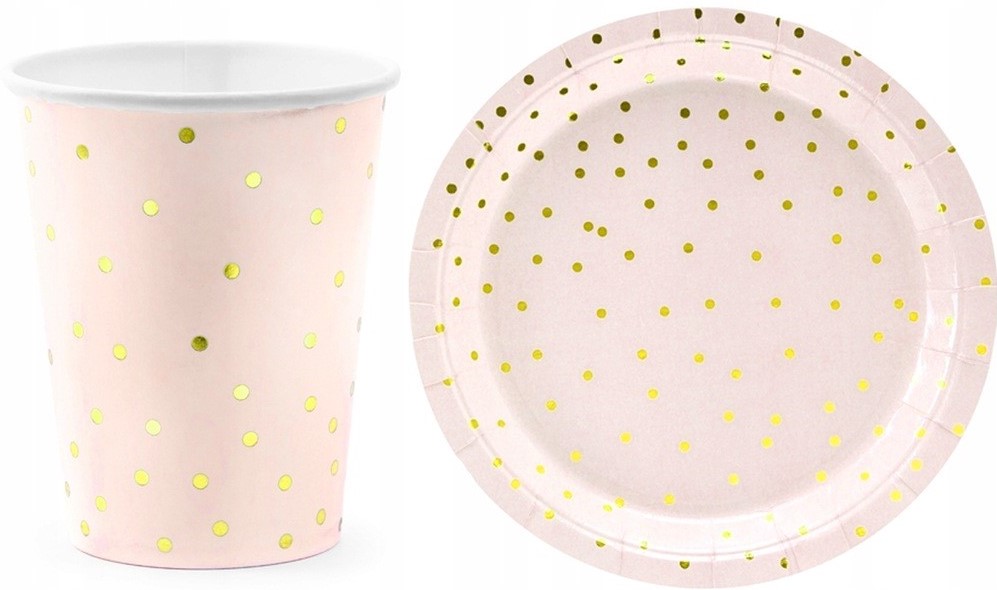 

Zestaw Talerzyki Kubeczki Jednorazowe Jasny Róż