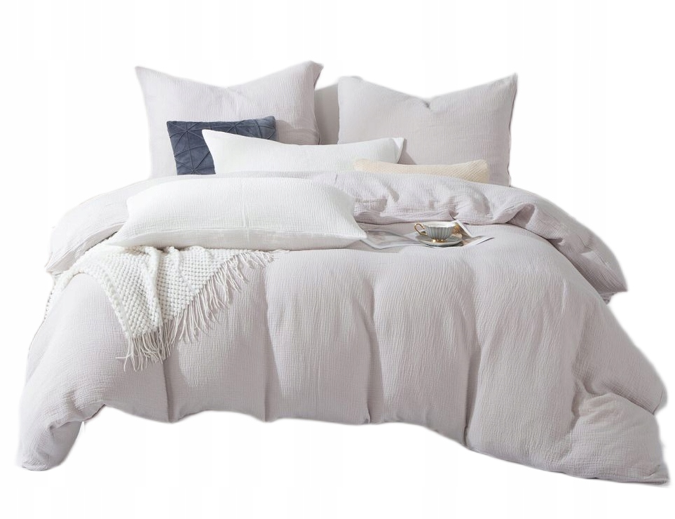 Posteľná Bielizeň bavlnená Mušlinová 220x200, šedá