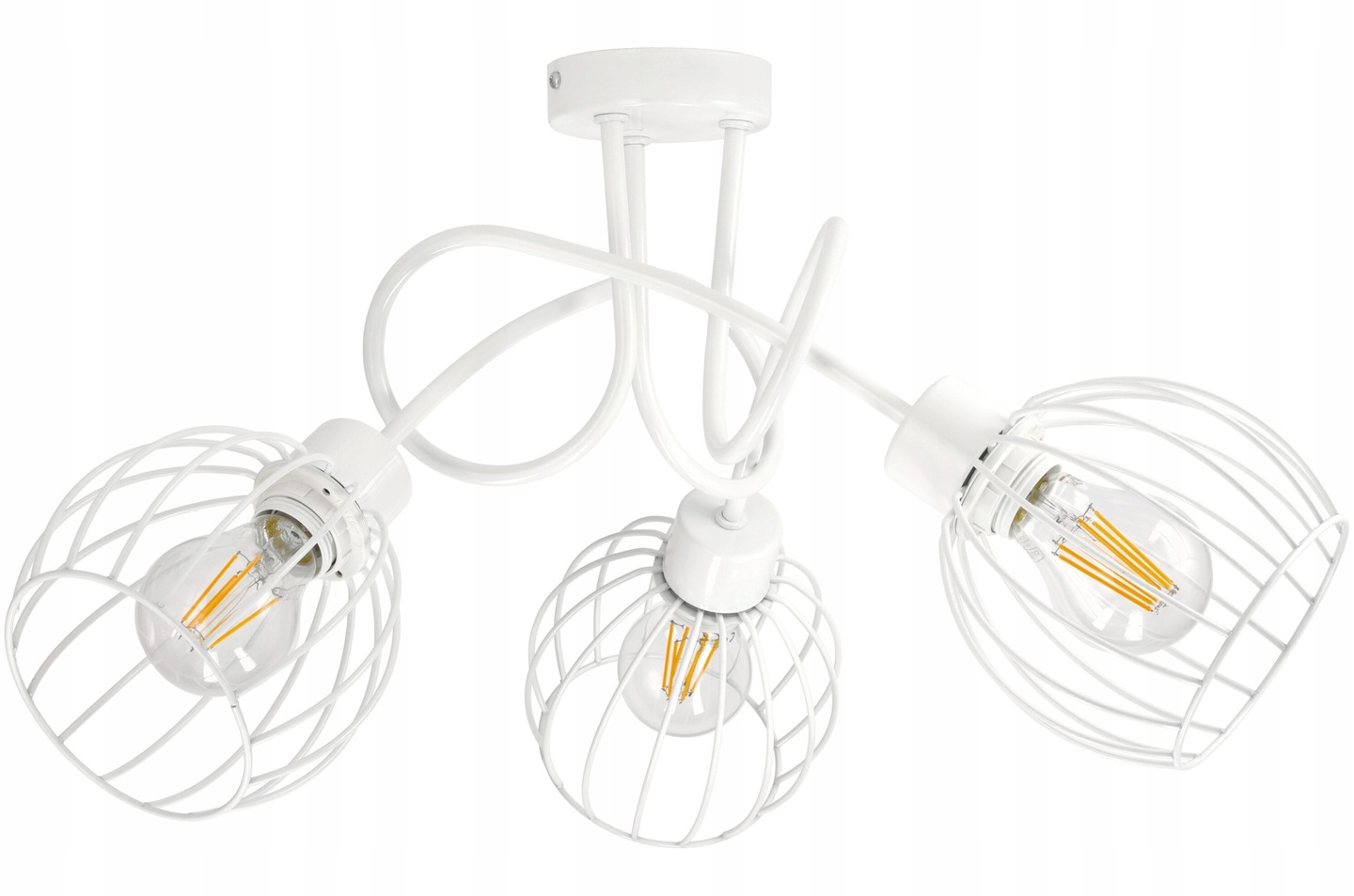 Lampa Sufitowa żyrandol Wisząca Loft drut kula x3