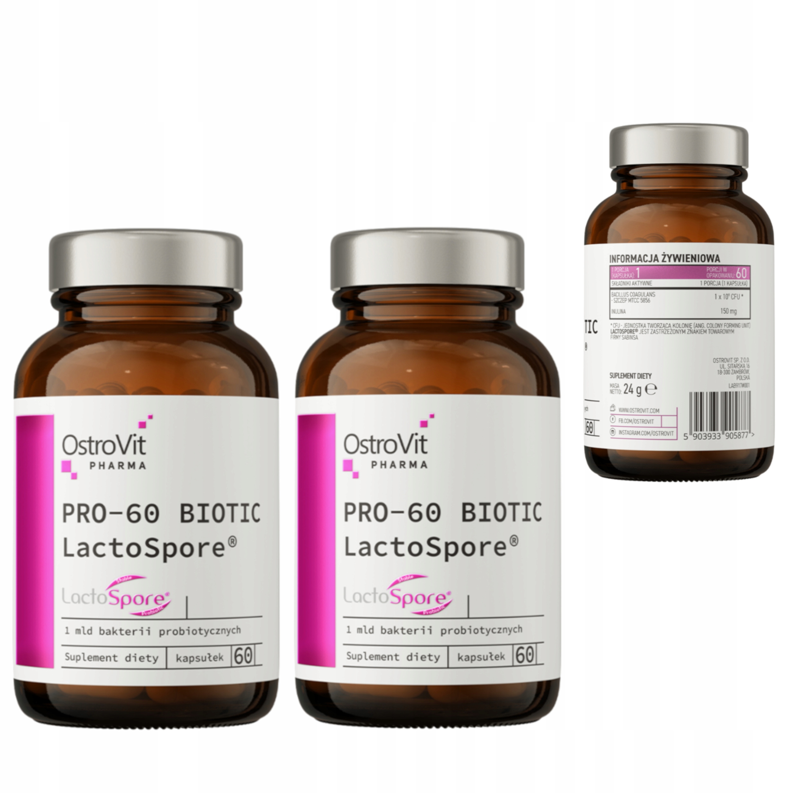 Ostrovit Pharma PRO-60 Biotic Lactospore 120 k. Probiotik Prebiotikum Inulin